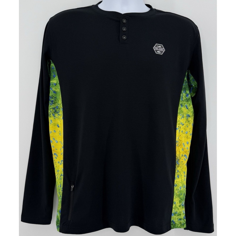 Pelagic Patrol Henley Fishing Shirt Men's Small Performance Offshore UPF